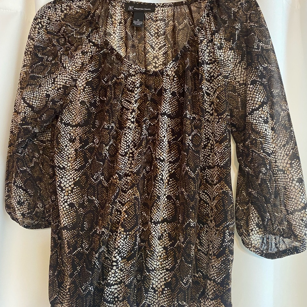 INC International Concepts Snake Print Blouse